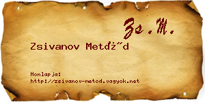 Zsivanov Metód névjegykártya